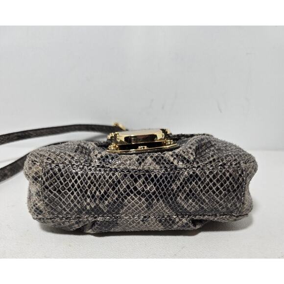 Michael Kors Charlton Crossbody Snakeskin Leather Buckle Adjustable Strap Small - Picture 4 of 13